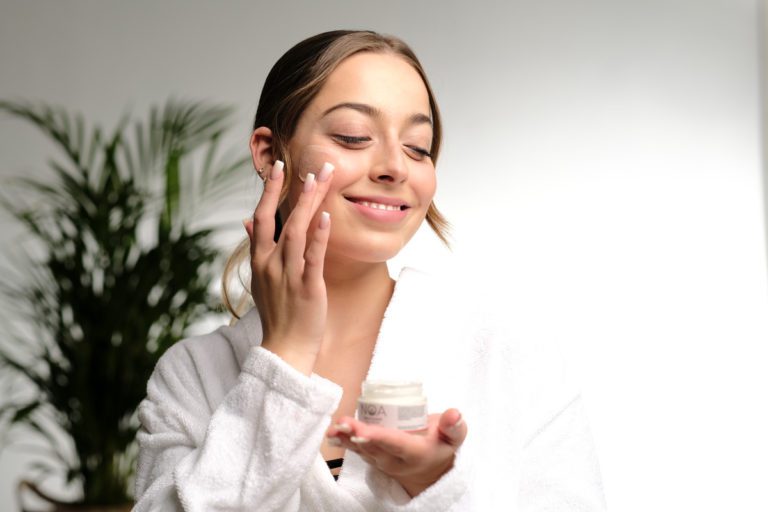 Model bei einem Beauty-Shooting