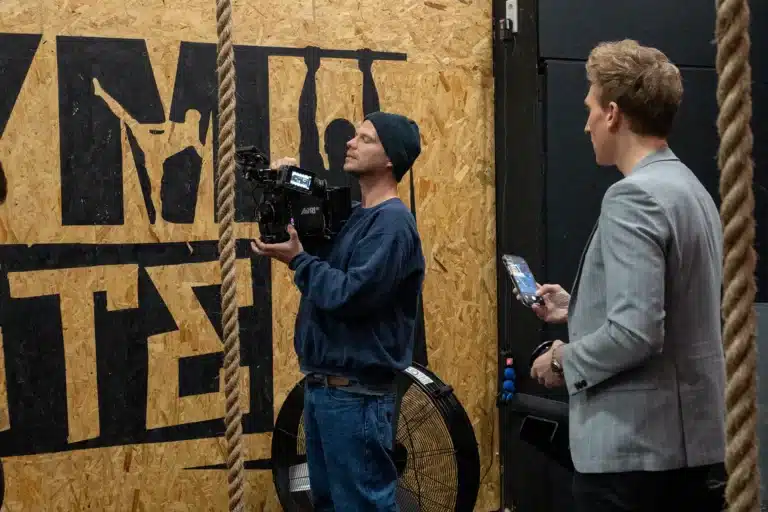 Werbefilmdreh für Rechtsanwalt Isik, Kamera am Set